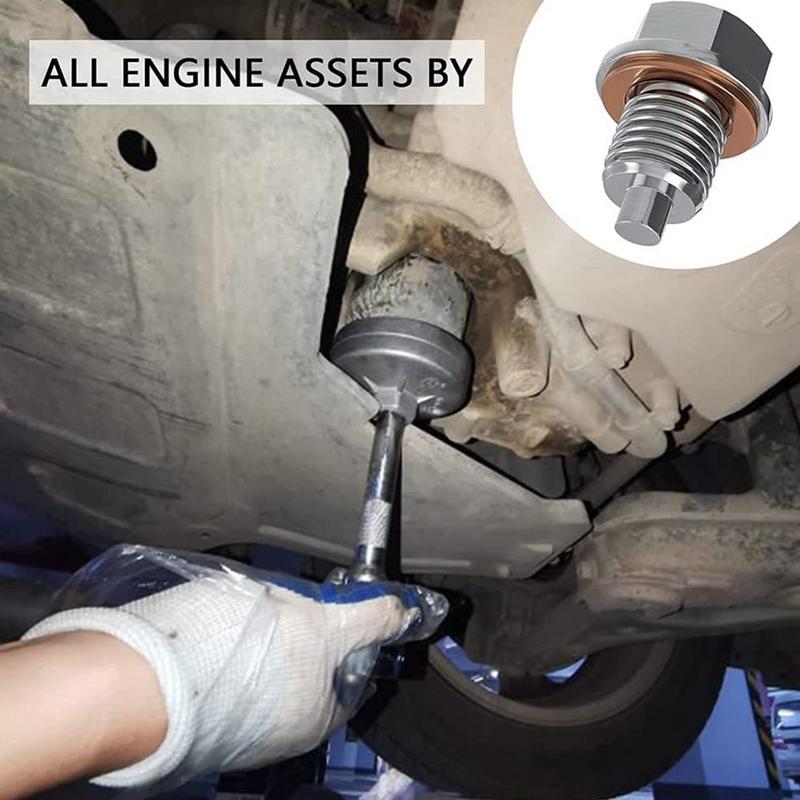 Engine Oil Plug Oil Plug Magnetic Engine Oil Drain Plug Heavy Duty Engine Parts Drain Plug Drain Nut Bolt M12x1.75/M14x1.5mm Car