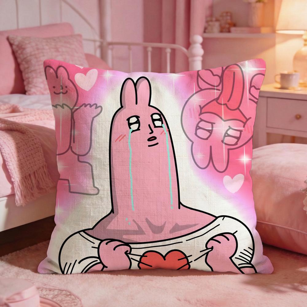 My Ffriends Rabbit Cute Cushion Cover Premium Comfort Reversible Pillow Cove Two In One Design For Any Room  Car Interior