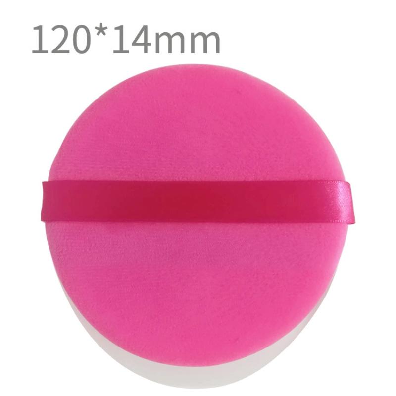 4Pcs 12Cm Round Flocking Powder Puff Large Loose Powder Puff Makeup Artist Powder Puff Ribbon Hook Hand Glove Puff