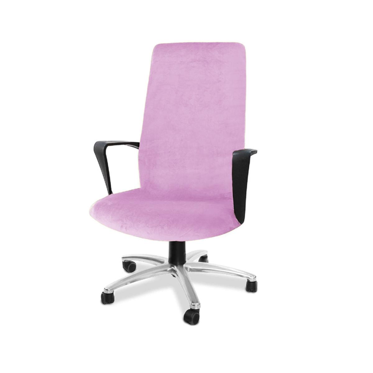 Fluweel Stretch Bureaustoelhoezen Computerstoel Slipcover Afneembaar Wasbaar Draaibaar Bureau Draaibaar Directiestoel Slipcovers L Size