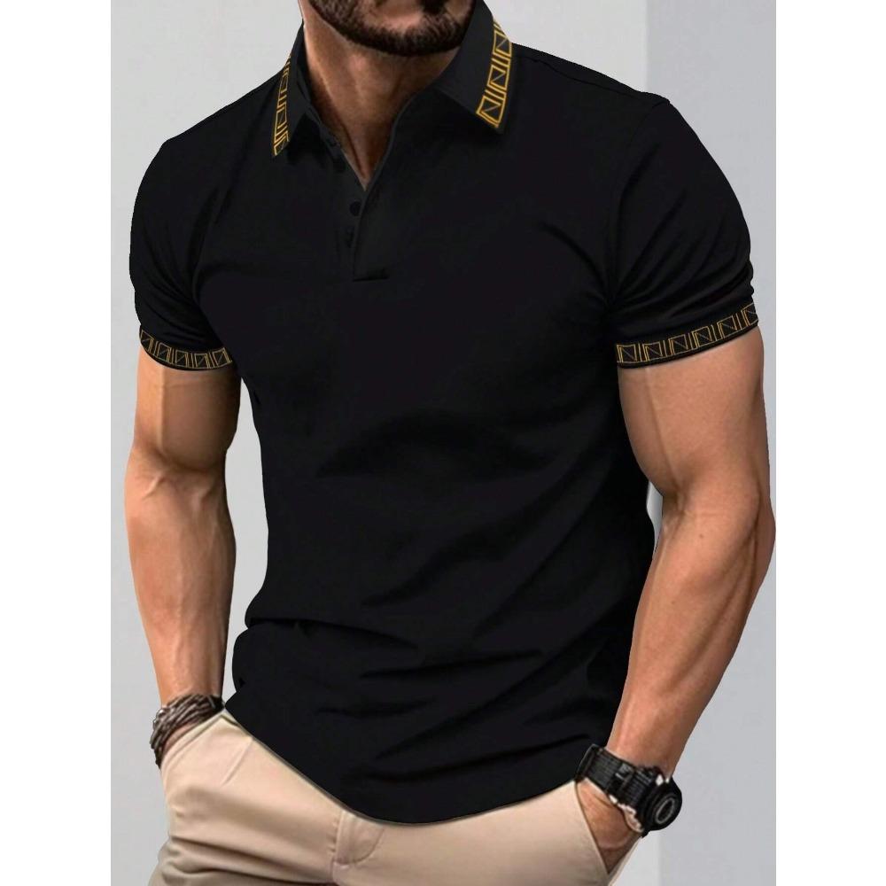 

Summer men s short sleeved POLO fashion breathable 3D printing S