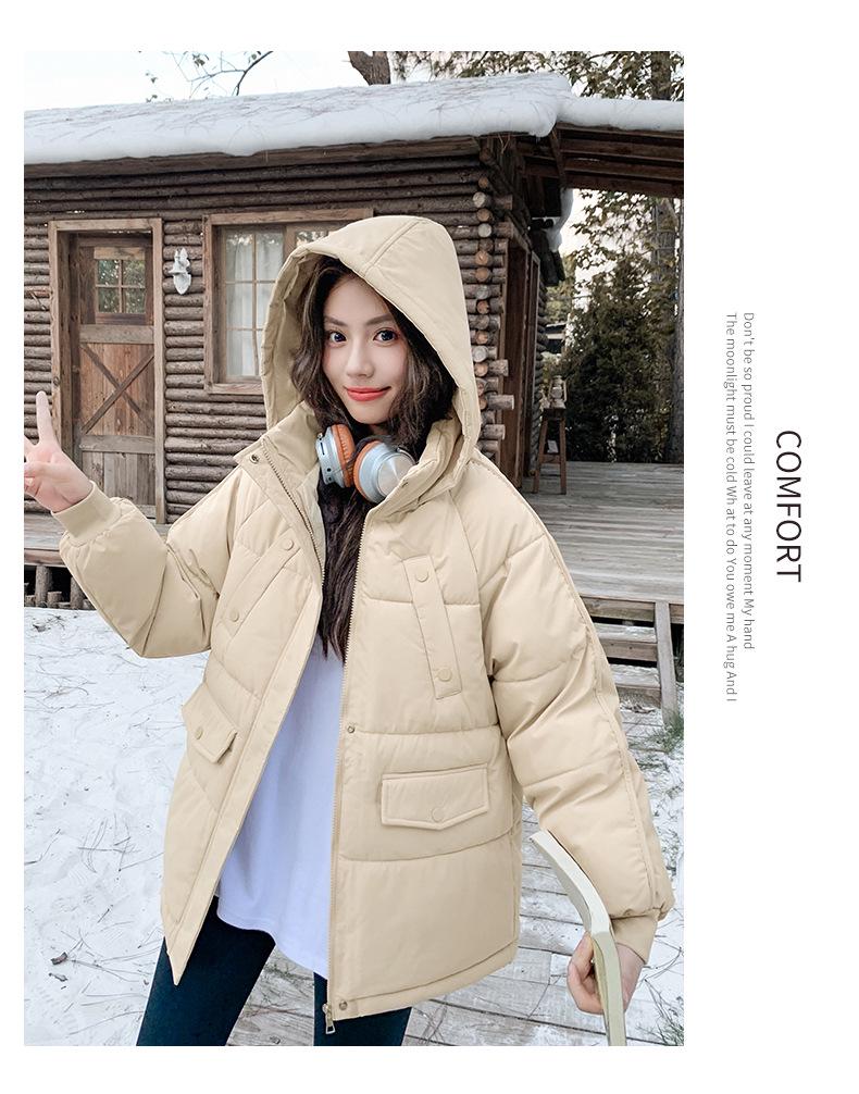 Koreansk Mote Dame Løs Dun Bomullskåpe 2025: Stilig, Varm Yttertøy