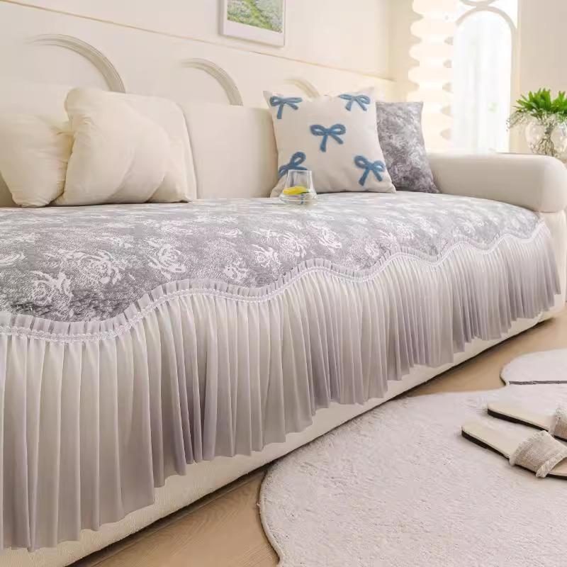 

Summer sofa cushion, cold and silky, skin-friendly, skirt non-slip, universal cover towel, straight row 2025 new mat 60*60cm