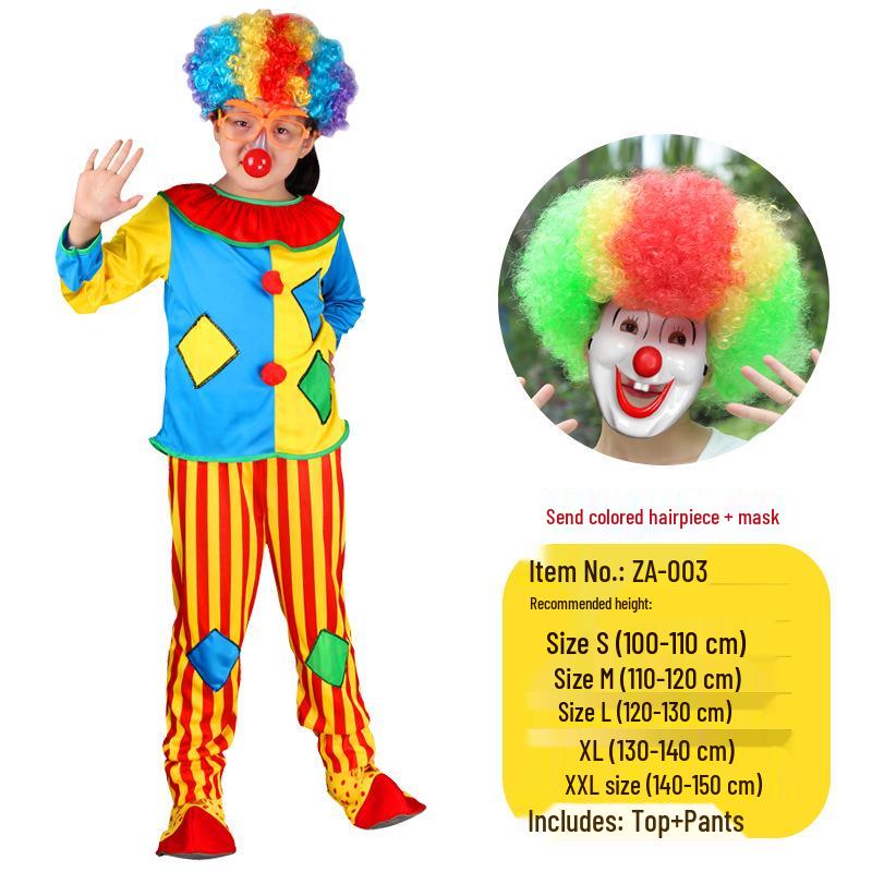 Kids' Clown & Magician Costume Set for Boys & Girls - Perfect for Masquerades, National Day, Christmas & New Year Performances.