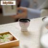 2 Stück/Los Handbemalte Winterjasmin Hoher Fuß Teetasse Antike Teeschale Kanne Teeverkostung Persönliche Tasse Chazhan Meistertassen Cha 30ml