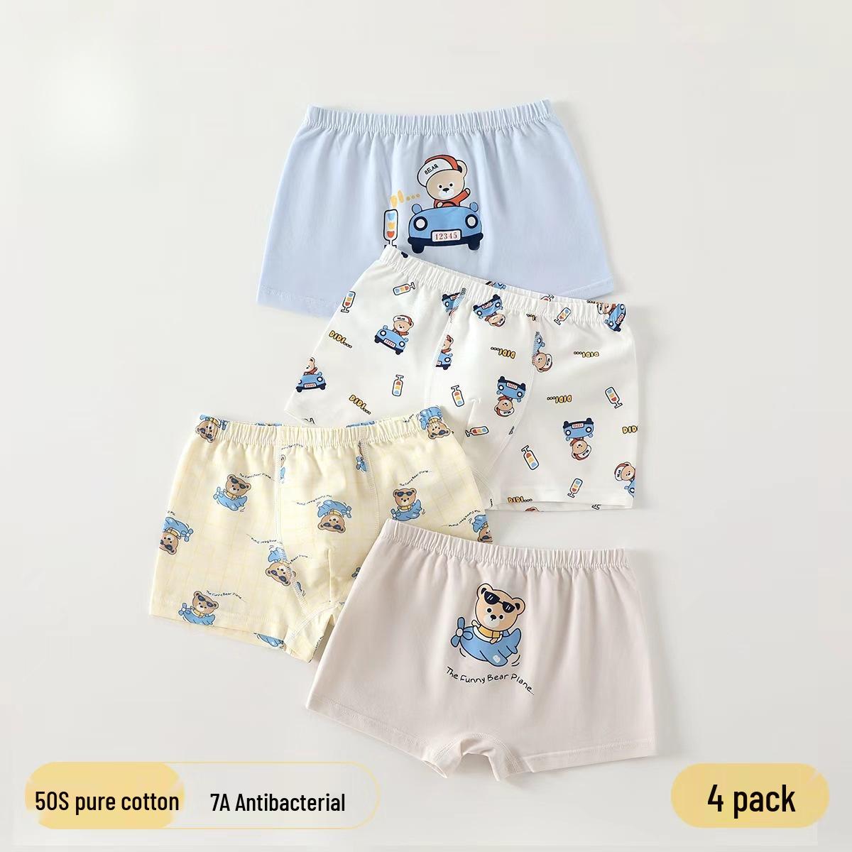 

Children s A-Class Cotton Boxer Briefs - Comfy, No-Pinch, Boneless Design for Boys and Girls Size 100 (15-20 lbs)