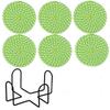 6Pcs Heat-resistant Woven Round  Coaster Set with Holder Tableware Mat Cup Coaster  Household