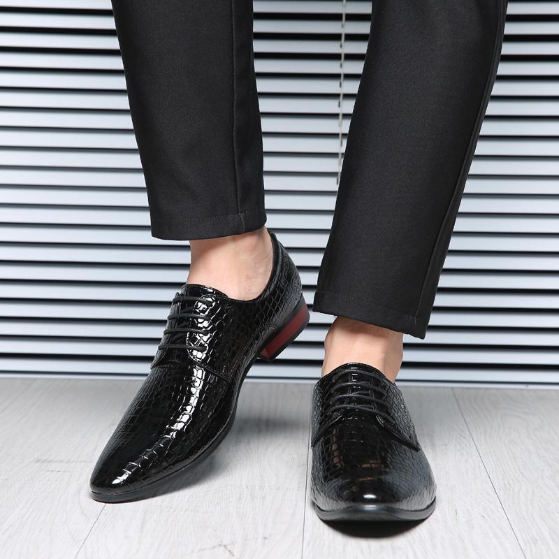 Men Crocodile Pattern Business Formal Casual Mirror Face Classic High-end Hairstylist Fashi Shoes