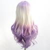Synthetic white purple dyed wool curly wig languid lazy temperament long curly hair wigs for women daily cosplay party gifts