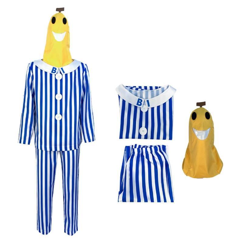 Outfit Cosplay Halloween Unisex Pajamas Banana Man Game Role Play Show Stage