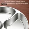 Easy Clean Corrosion Resistant Dinnerware Stainless Steel Divided Platter, 4-grid Metal Dinner Tray, Portion Control Reusable Plate for Family