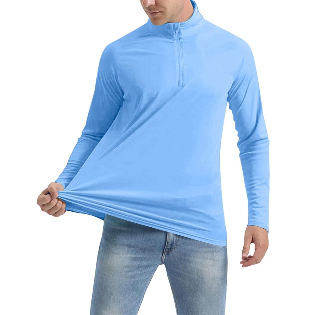 Męski dres treningowy na zamek ze stójką, Męska cienka koszulka sportowa z długim rękawem na wiosnę do biegania, Luźny top fitness