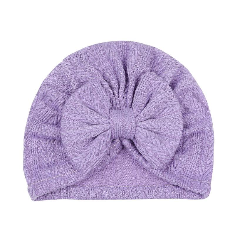 New baby hat baby hat elastic jacquard Indian hat bow windproof children's hat knitted pullover hat