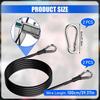 2 Pcs Black Pull Down Gym Cable Extension with 2pcs Carabiners