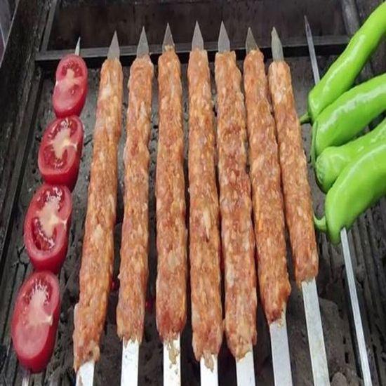 Saint Belisama 6 Professional Stainless Steel Mincing Skewers (Adana-Urfa-Antep Kebab Skewers)