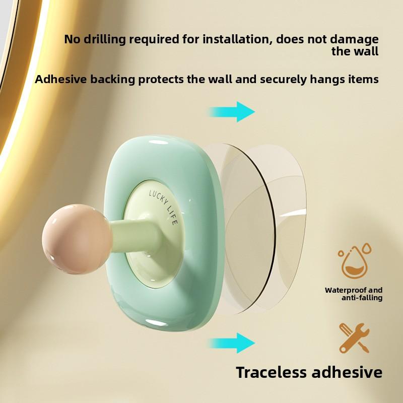 4PCS Dopamine Flower Hooks, Punch-free Entrance Door Key Holder, Sticky Hook, Traceless Towel Rack, Strong Load-bearing Clothes Hook