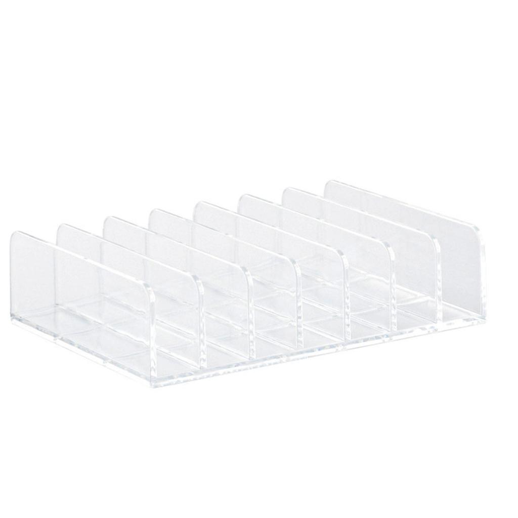 Clear Plastic Makeup Palettes Organizer Divided Sections Cosmetics Stand Rack Holder For Eyeshadows