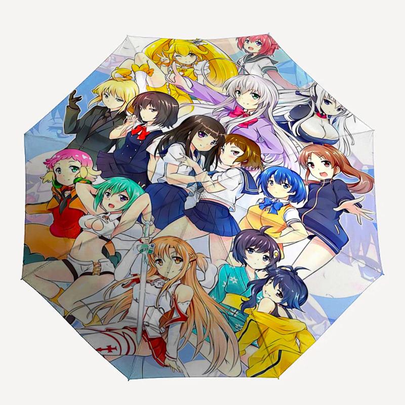 1 Stück Anime-Charaktere Outdoor-Regenschirm - Automatisches Öffnen/Schließen - Tragbares 3-fach faltbares Design - 8-Speichen-Eisenrahmen - Perfektes Geschenk für Fans, Reisende
