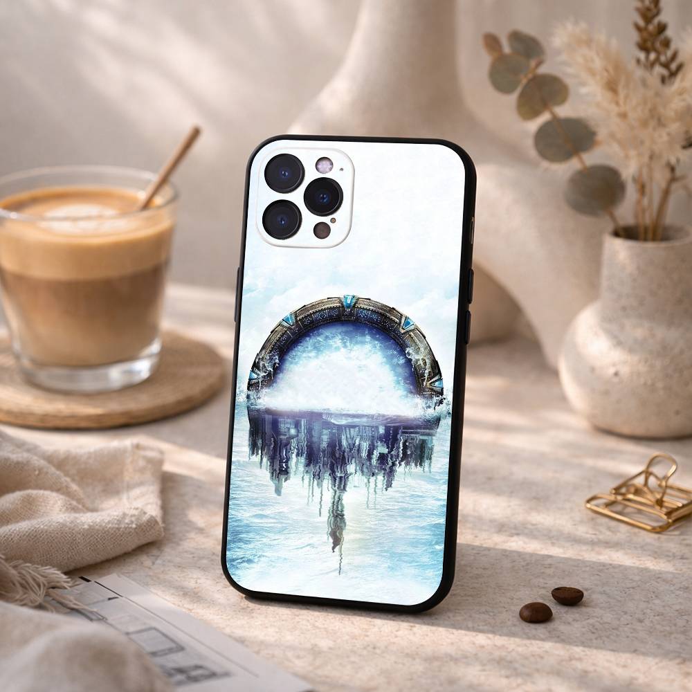 1PC S-Stargate A-Atlantis Phone Case For iPhone17,16,15,14,13,12Plus,Pro Max,XS,5G Soft Silicone Black Cover