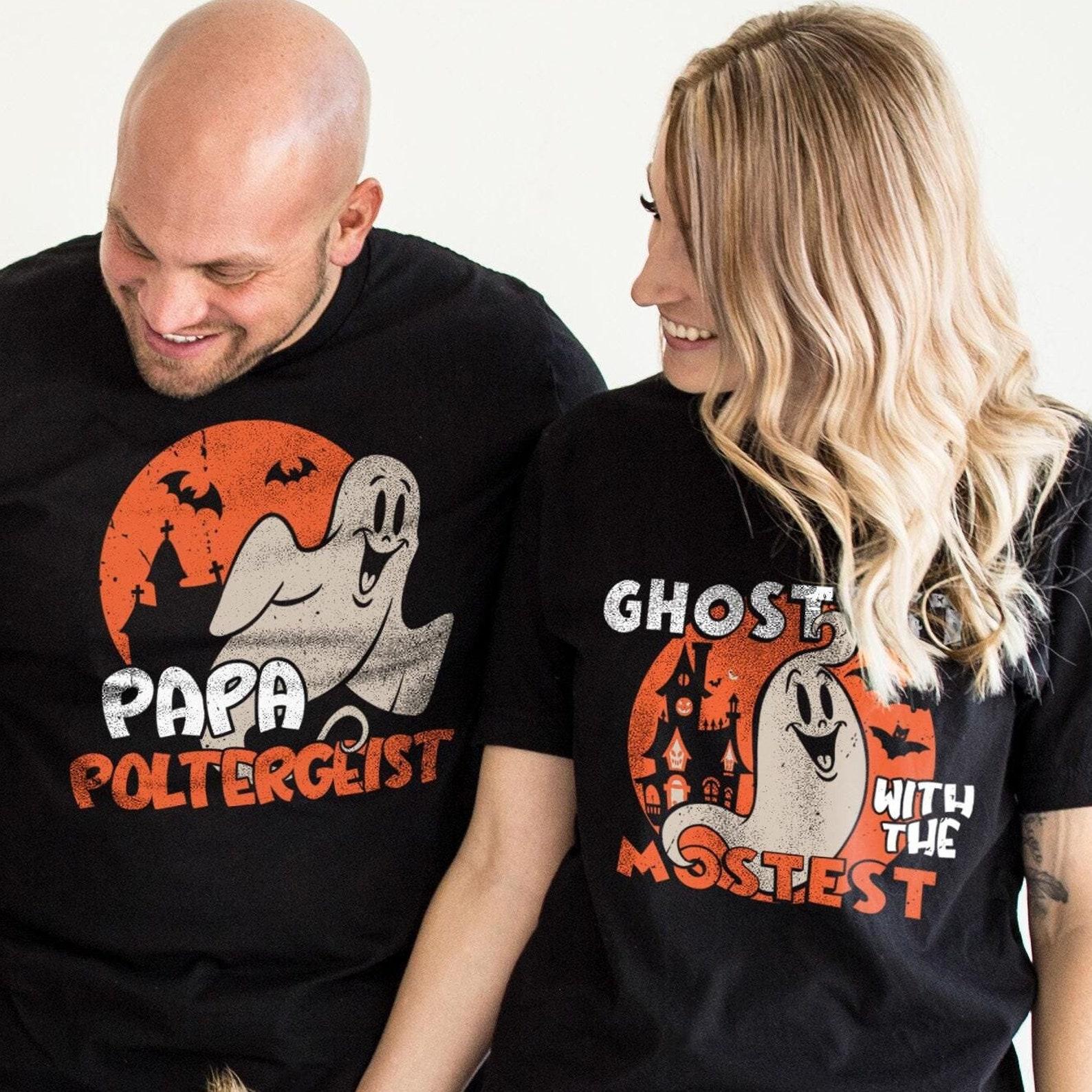 Matching Family Halloween Ghost Shirts: Retro Cartoon Tees 4XL