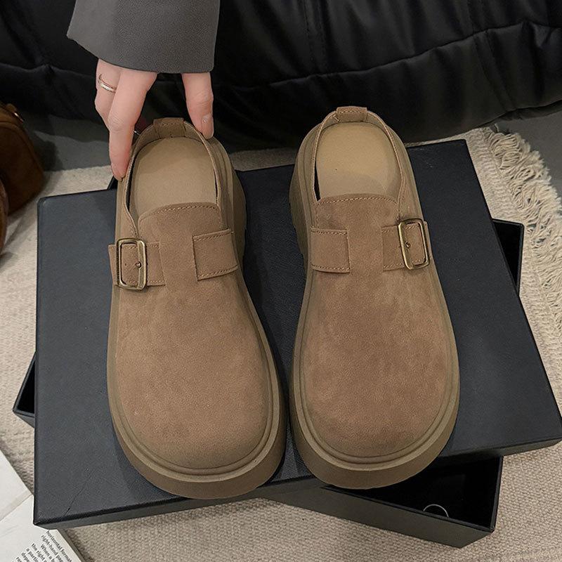 

Маленькая сумка Boken, голова, полутапочки, женская одежда, 2025, новая весна-осень, платформа, толстая подошва, увеличивающая рост, обувь Birken для женщин 40 хаки