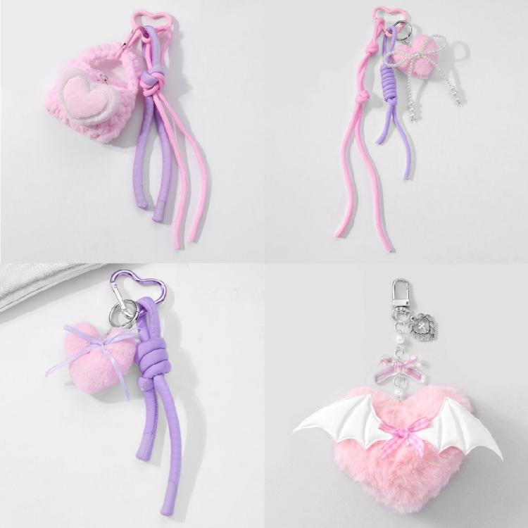 Trendy Love Heart Mobile Cover and Keychain Charm Pendant for Youthful Styles Lovers Sturdy Protective Materials