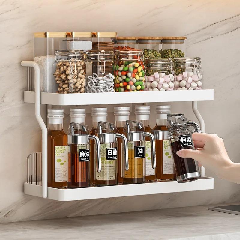 Acrylic Kitchen Spice Rack 2-Layer Countertop Organizer Versatile Storage Rack for Condiments and Herbs Home Kitchen Essentials