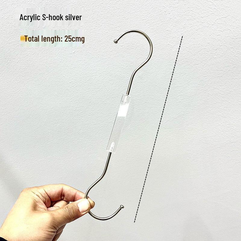 Large Transparent Crystal Acrylic Clothes Hook Clip with Stainless Steel for Socks and Pants