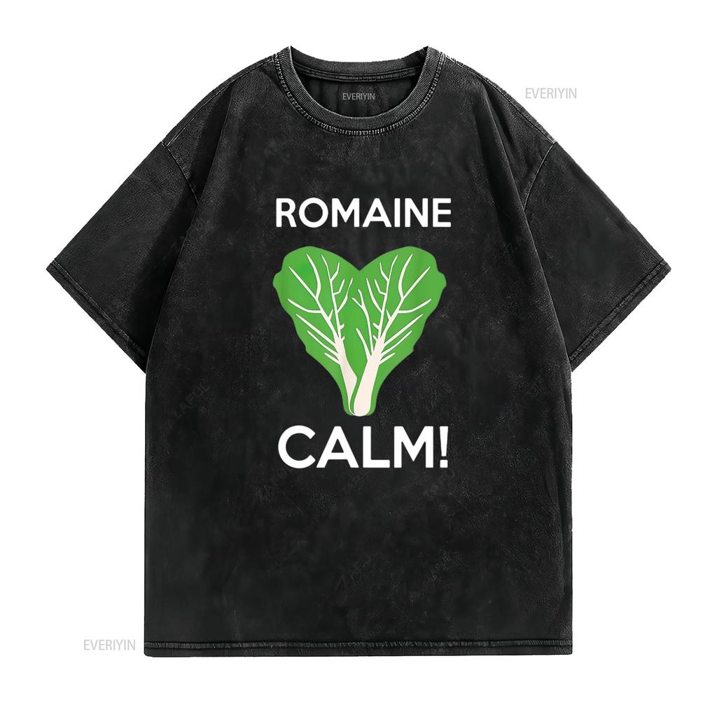 Romaine Calm Funny Restaurant Chef Line Cook Cooking Womens T Shirt Black Medium Vintage Washed Streetwear Soft Casual Graphic