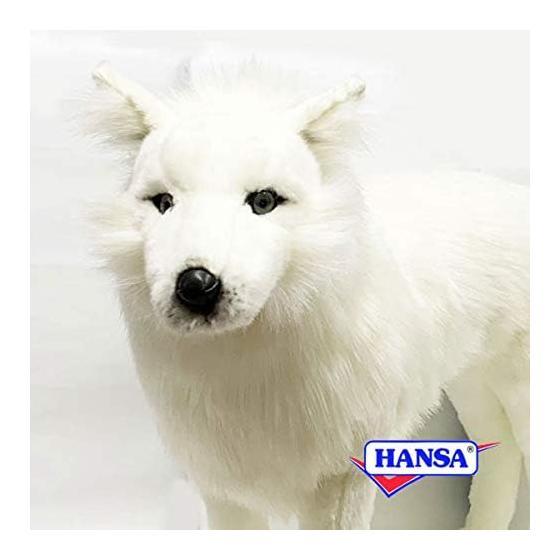 HANSA Stuffed Toy 7316 Arctic Wolf 64 WOLF WHITE STANDING