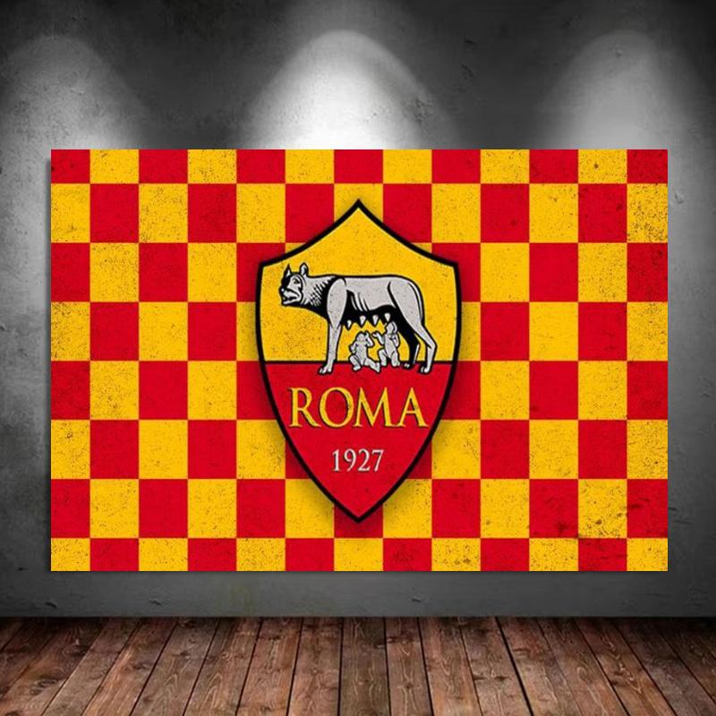 AS Roma Logo 100% Round Full Drill 5D DIY Diamond Painting Embroidery Cross Stitch Rhinestone Décor