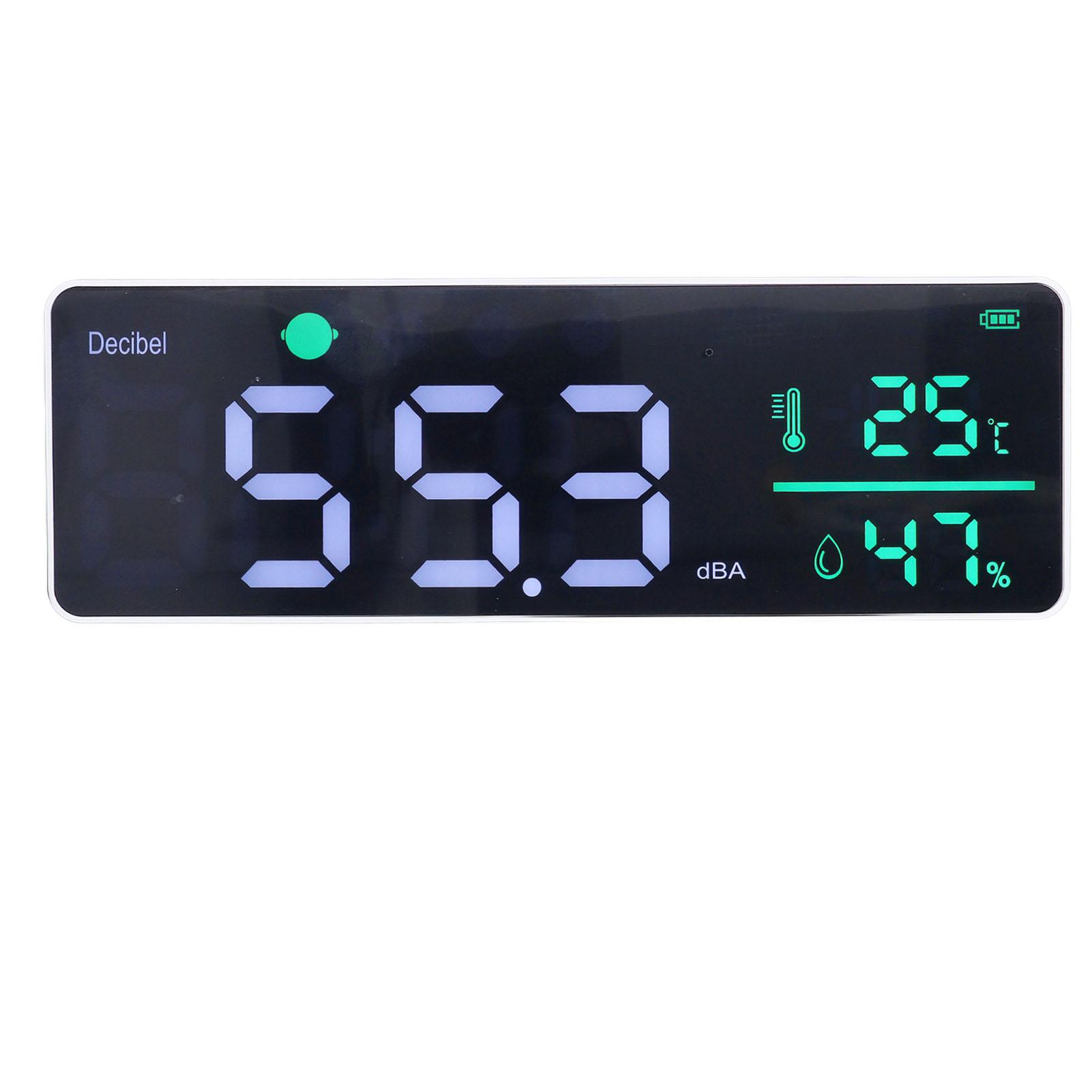 

Шумомер 30130 дБА детектор шума светодиодный дисплей децибел тестер температуры и влажности