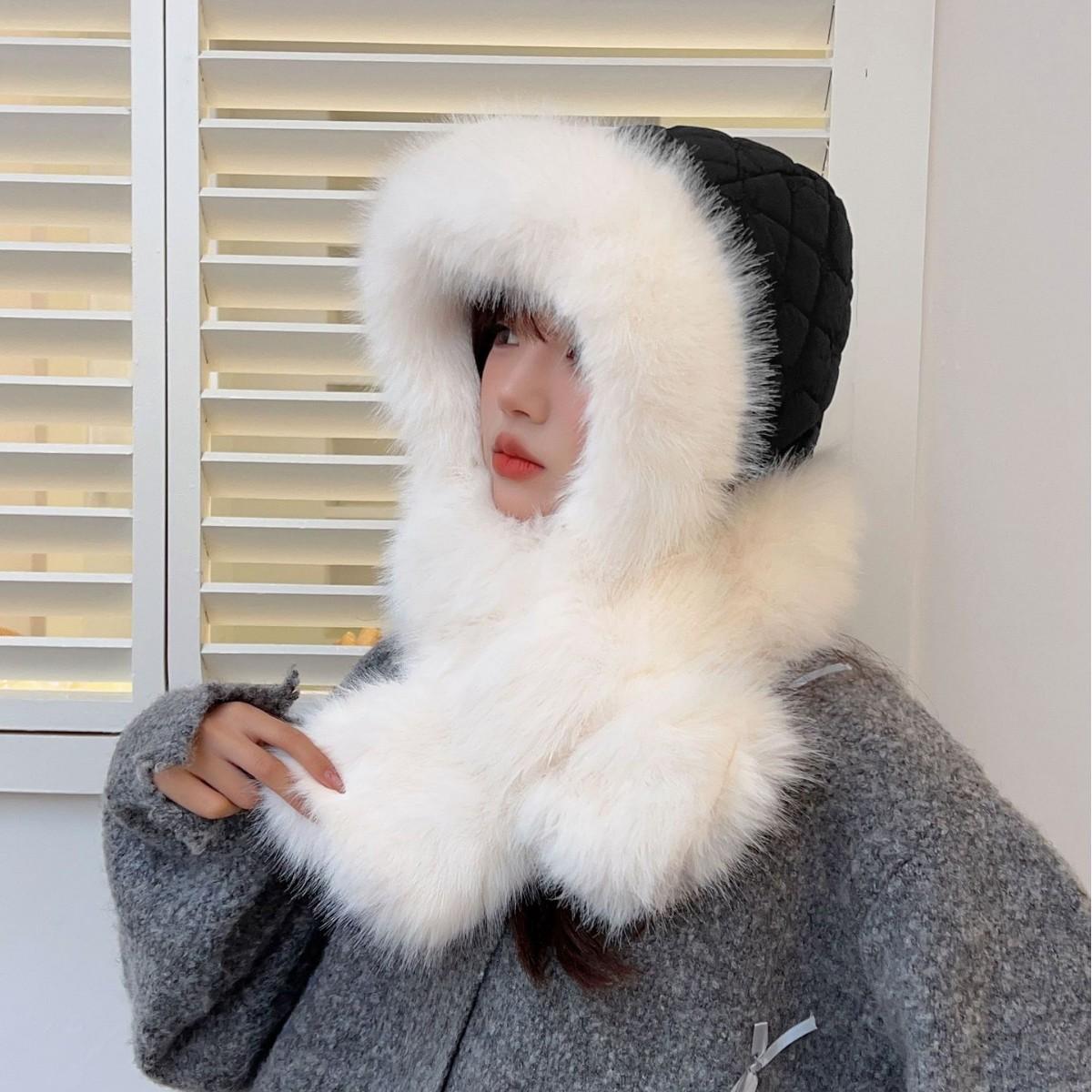 

Милая бархатная шапка для женщин на осень и зиму, плюшевая новая корейская вязаная шапка, универсальное тепло и утолщенная мода one size