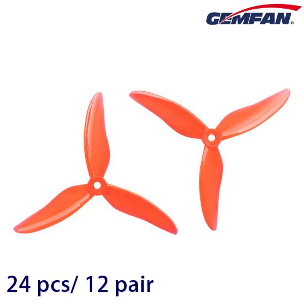 24 pcs/12 pairs Gemfan Hurricane 51499 5inch tri-blade Propeller Props CW CCW Propeller compatible T-motor motor FPV RC drone