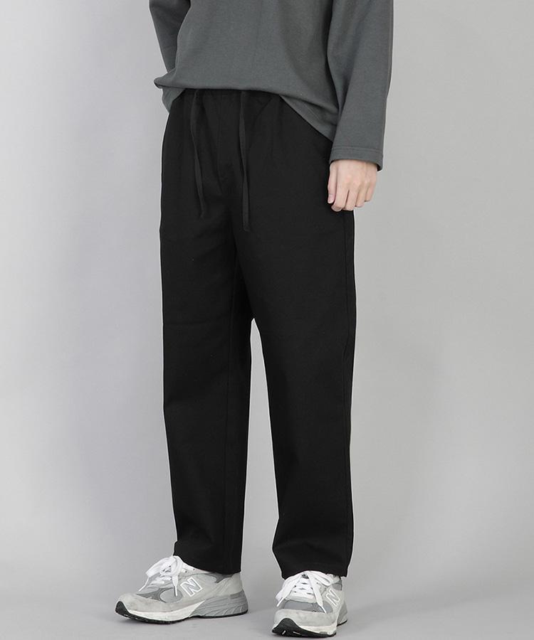 Seinteukeulu Plain Tapered Cotton Pants Rtp-380 Black