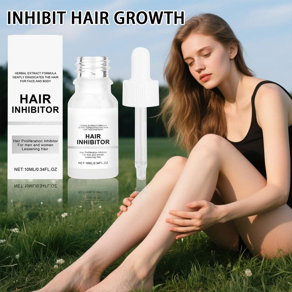 Inhibiteur de Pousse des Poils du Visage, Sérum Apaisant Après-rasage Inhibe la Pousse des Poils et Convient pour le Visage, les Bras et les Jambes, 10 ml,