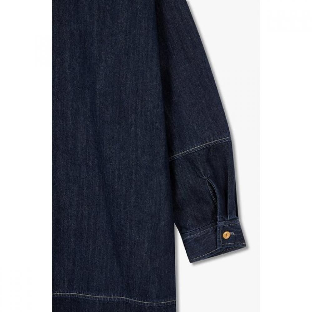 Collar Neck Tunic Denim Dress  9106141101 