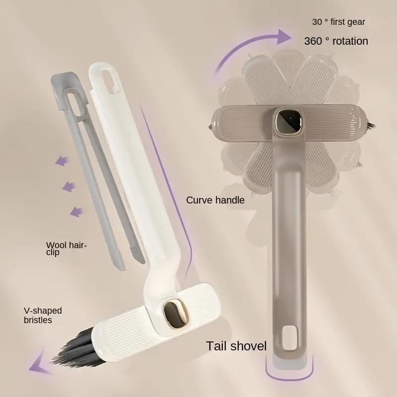 1PC Multipurpose Bathroom Tile Floor Gap Cleaning Brush Rotating Crevice Brushes with Dead End Strong Bristles Cleaning Supplies