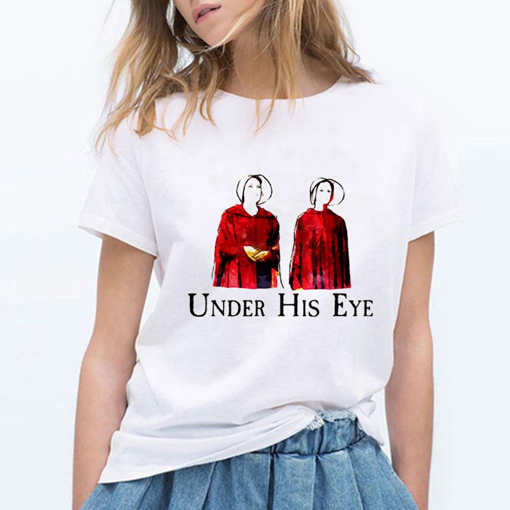Moda Cool Harajuku Estetyka O Neck Krótki rękaw Handmaid S Tale Tv Show Print T.Png