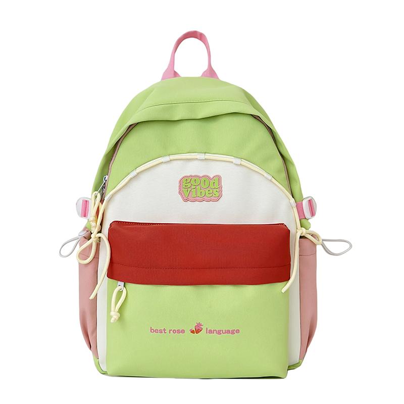 

Вместительный контрастный рюкзак студенческий школьный зелёный