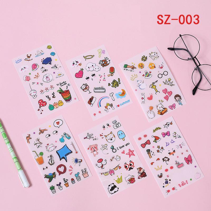 6sheets /Bag Cute Cartoon Children Stickers Transparent Pvc Stickers Waterproof Stickers Creative Bagged Animal World Stickers