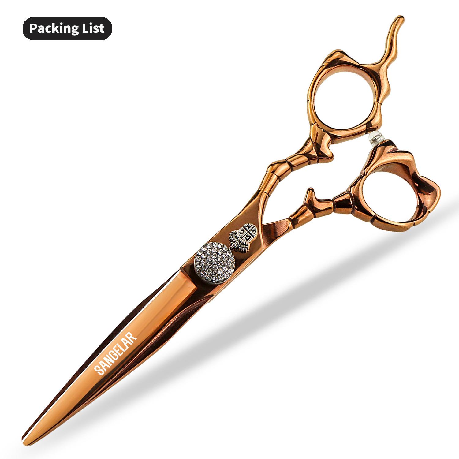 

Sangelar 6 дюймов профессиональные ножницы для стрижки волос, нержавеющая сталь парикмахерские ножницы салонного качества, ножницы для мужчин бороды усов женщин детей домашних животных 6 D