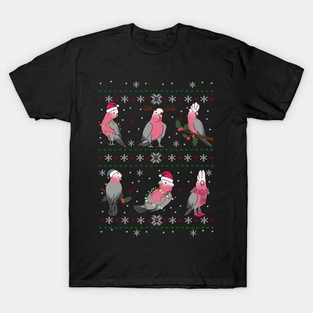 Ugly Christmas Pattern Galah Cockatoo Made in Australia T-Shirt 4XL
