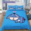 Adorable Blue Eeyore and Winnie The Pooh Print Bedding Set – Perfect for Decorating A Child's Bedroom.