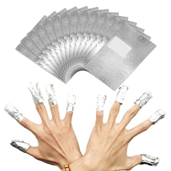 100/200Pcs Nail Polish Remover Foil Wrap Kit Soak Off Gel Remover with Cotton Pad Home Salon Nail Polish Removal Tools Kit