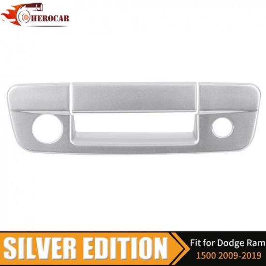 2009-2018 Dodge Ram 1500 2010-2018 Ram 2500 3500 Silver Tailgate Handle Cover W/ Cam | Adhesive | Rear | Painted | 1 Year Manufacturer Warranty