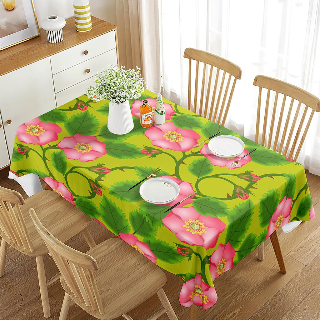 Blumen-Tischdecke Schöne Blumen Rechteckige Tischabdeckung Esszimmer Bankett Küche Outdoor Picknick Hochzeitsdekoration