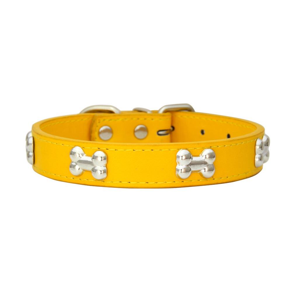 Leather Dog Collar Dog Choker Puppy Neck Small Dog Collar Cat Accessories Bone Leather Durable Pet Collars GXQ13