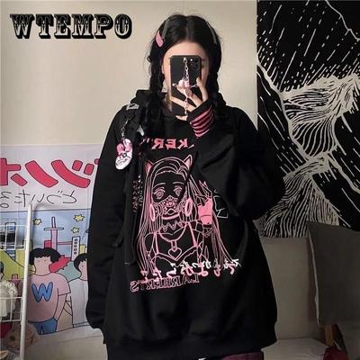 Sweatshirt Women Cute Anime Hoodies Oversized Fashion Hooded Tracksuit Autumn Winter White Plus Size Casual Sport Shirts