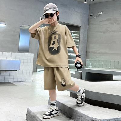 Children Summer Boys T-Shirt Tops+ Shorts Student Workout Sets School Kids 2 PCS Tracksuit Jogging Outfits